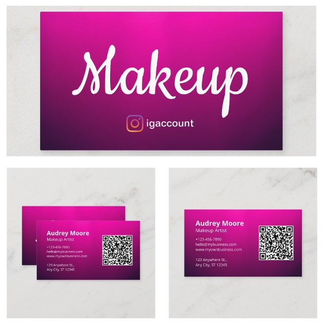 Carte De Visite Artiste Maquilleuse Indépendante Chic (Chic Freelance Makeup Artist Business Card)