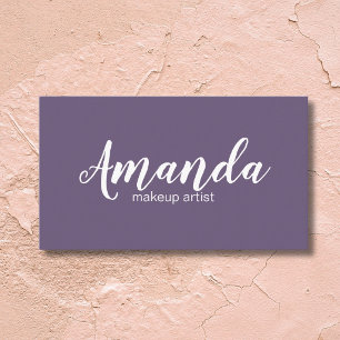 Carte De Visite Artiste minimaliste de maquillage blanc violet él