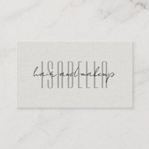 Carte De Visite Artiste Moderne de Maquillage Coiffure Écriture Ph