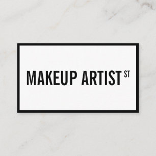 Carte De Visite Artiste moderne de maquillage de rue noir blanc gl