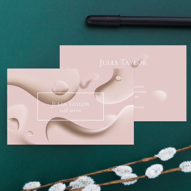 Carte De Visite Artiste moderne de salon de beauté rose pâle (Créateur téléchargé)