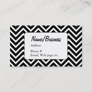 Carte De Visite Artiste Motif Chevron Noir Et Blanc