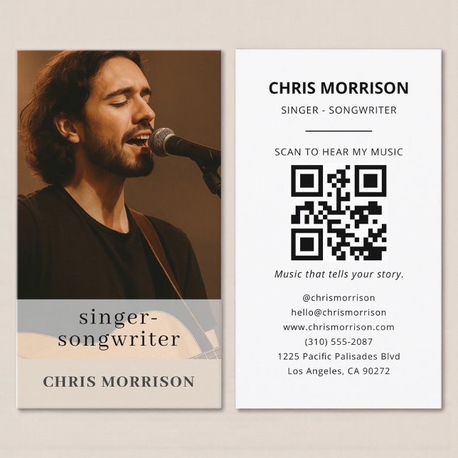 Carte De Visite Artiste musical Code QR (Créateur téléchargé)