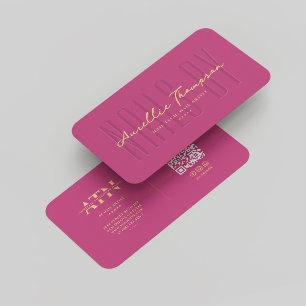 Carte De Visite Artiste Nail Moderne Nail Tech Élégant Pink Or