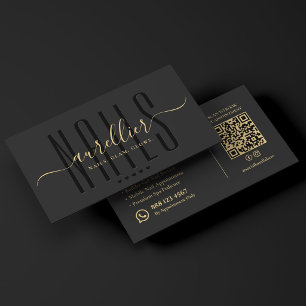Carte De Visite Artiste Ongles Minimaliste Studio de Salon d'Ongle