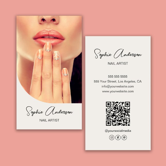 Carte De Visite Artiste Ongulaire Moderne (Modern Nail Artist Business Card)