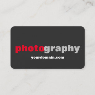 Carte De Visite Artiste photographe professionnel gris rouge Linen