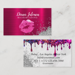 Carte De Visite Artiste PMU Microblading Sparkling Rose