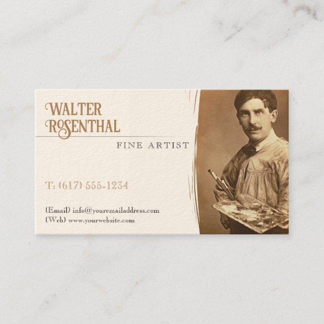 Carte De Visite Artiste | Professionnel Vintage (Devant)