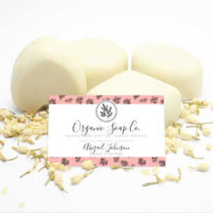 Carte De Visite Artiste Rose et Feuille à main rousse