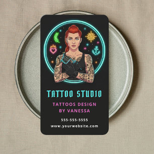 Carte De Visite Artiste Tatoueur Studio de Tatouage Tatoueur Profe