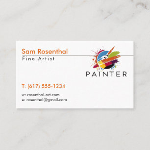 Carte De Visite Artiste Traditionnel Palette de couleurs et bros
