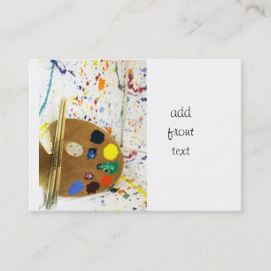 Carte De Visite Artistes Tache de Peinture et Palette de Peinture