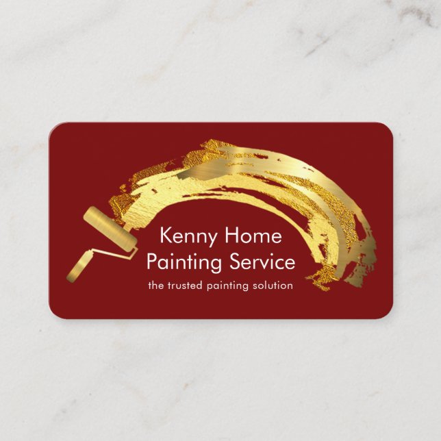 Carte De Visite Artistic Gold Brush Paint Splatter  (Devant)