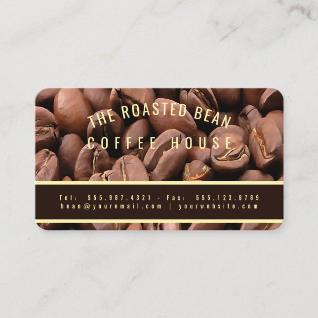 Carte De Visite Artistic Roasted Coffee Beans Business Card (Devant)