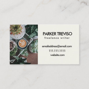 Carte De Visite Artistique rustique de Succulent et de café