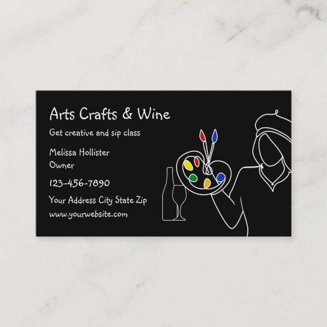 Carte De Visite Arts Artisanat & Cours de vin (Devant)
