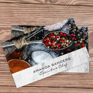 Carte De Visite Arts culinaires   Épices sur cuillères