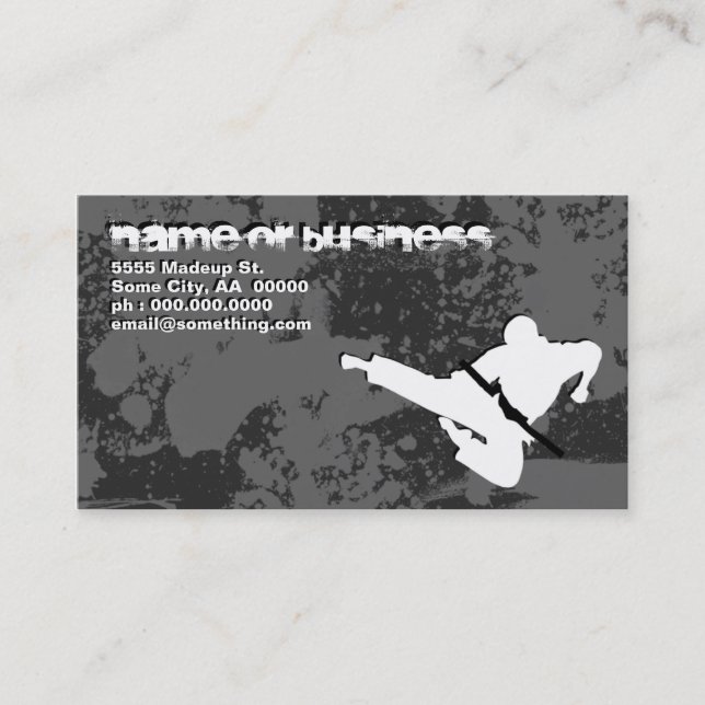 Carte De Visite arts martiaux : silhouettes grunges : (Devant)