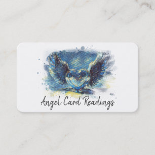 Carte De Visite *~* Artsy Denim BLUE Heart Angel Wings AP78 QR