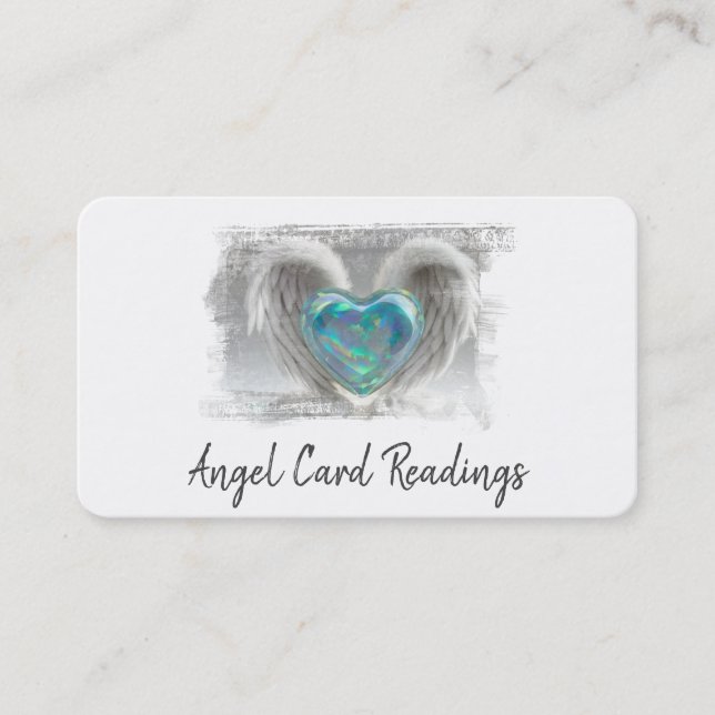 Carte De Visite *~* Artsy Opal Heart Angel ailes AP78 QR (Devant)