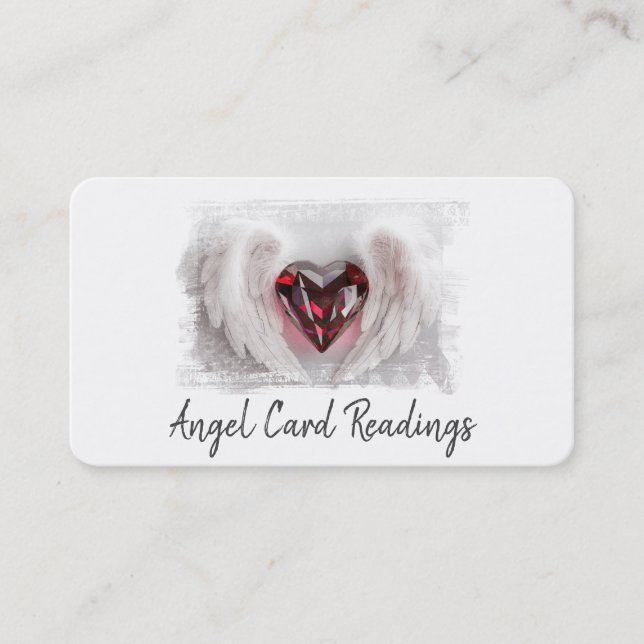 Carte De Visite *~* Artsy RUBY Heart Angel Wings AP78 QR (Devant)