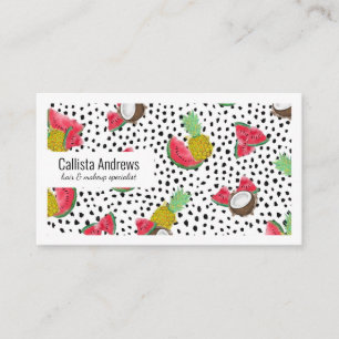 Carte De Visite Artsy Tropical Fruit Pois Motif aquarelle