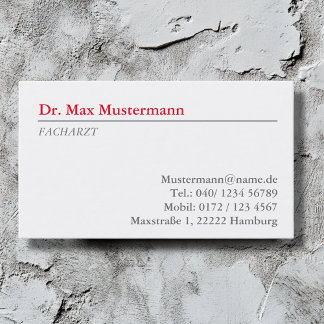 Carte De Visite Arzt Visitenkarte