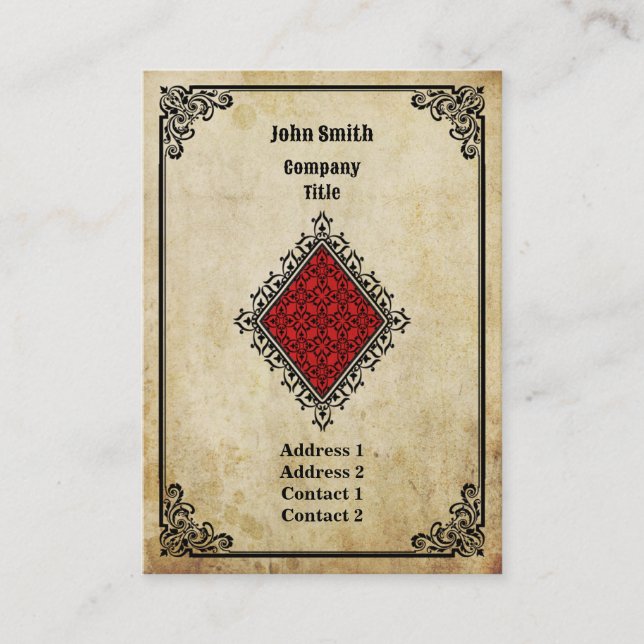 Carte De Visite As de Carreaux Grunge (Devant)