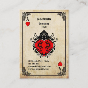 Carte De Visite As de cœur Grunge