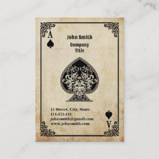 Carte De Visite As de pique Grunge