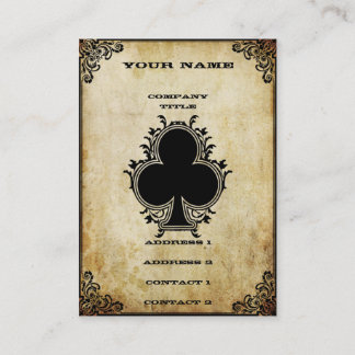 Carte De Visite As de trèfle grunge