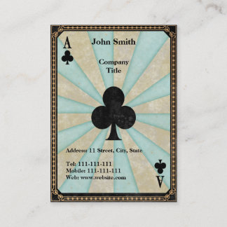 Carte De Visite As de trèfle vintage