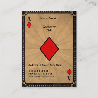 Carte De Visite As des diamants vintage