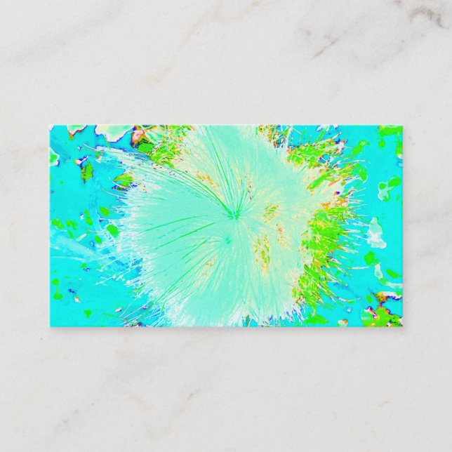 Carte De Visite Asclépiade Psychedelique Aqua et Vert Citron (Devant)