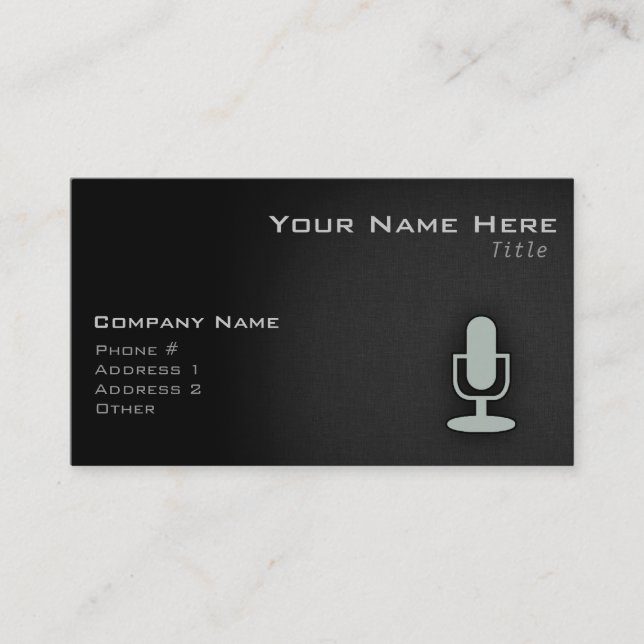 Carte De Visite Ash Gray microphone (Devant)