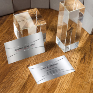 Carte De Visite Aspect en acier inoxydable massif Faux métallique