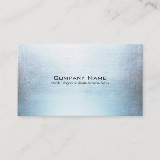 Carte De Visite Aspect métallique brossé simple en argent bleu