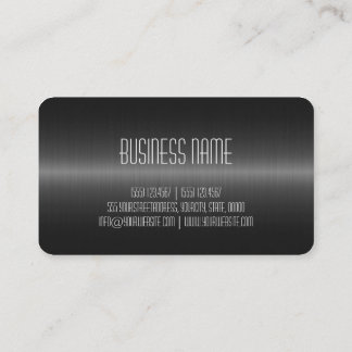 Carte De Visite Aspect métallique en acier inoxydable noir