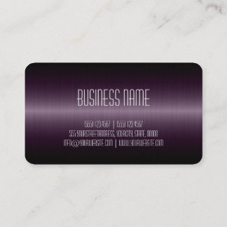 Carte De Visite Aspect métallique foncé violet en acier inoxydable