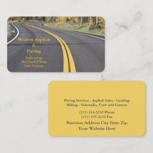 Carte De Visite Asphaltage & Pavage / Services de construction d'a