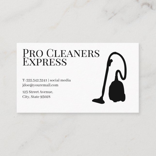 Carte De Visite Aspirateur | Service de Ménage (Devant)
