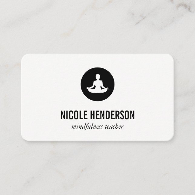 Carte De Visite Assis Lotus Pose Minimaliste (Devant)