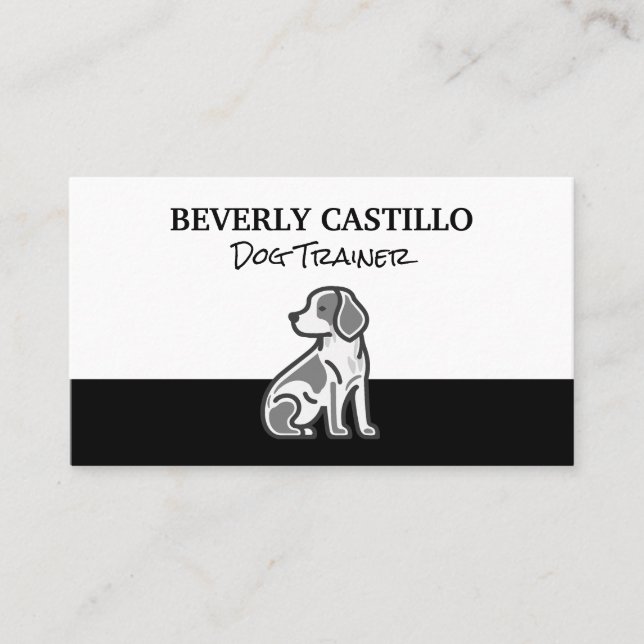 Carte De Visite Assis petit chien | Services animaux (Devant)