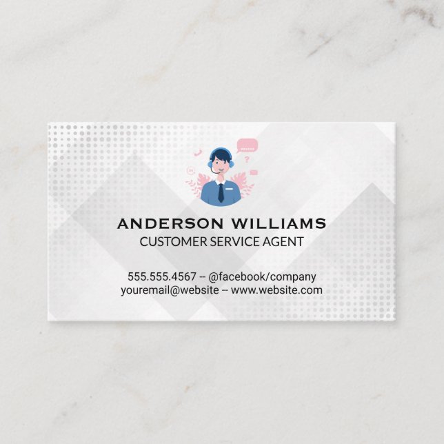 Carte De Visite Assistance clientèle du centre d'appel | Personnes (Devant)