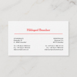 Carte De Visite Assistant d'enseignement motif rouge moderne