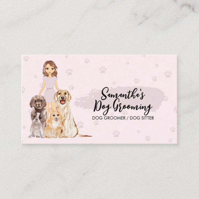 Carte De Visite Assistant vétérinaire de dessin animé (Devant)