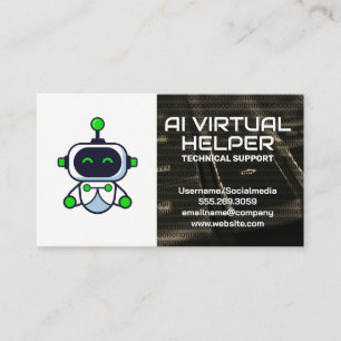 Carte De Visite Assistant virtuel Logo robot mignon