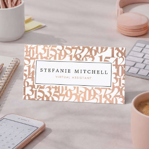 Carte De Visite Assistant Virtuel Or Rose Minimaliste