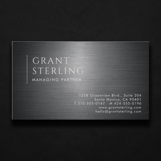Carte De Visite Associé gérant Metallic Professionnel (Créateur téléchargé)